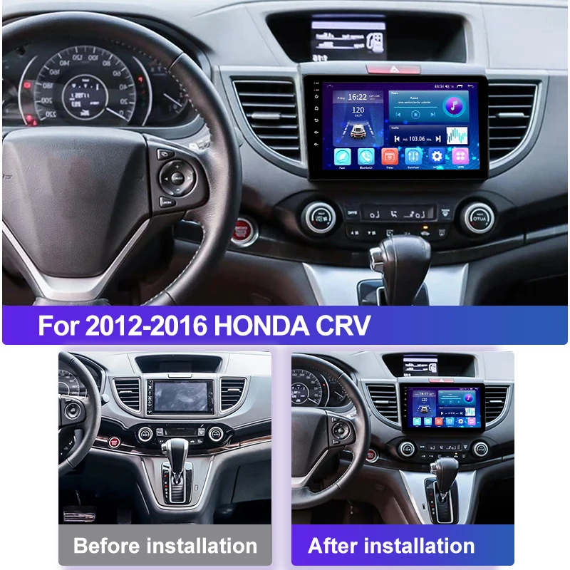 

For HONDA CRV 2012-2016 Car Screen Radio Android 12 Automotivo Multimedia Screen Stereo Carplay Navigation Player
