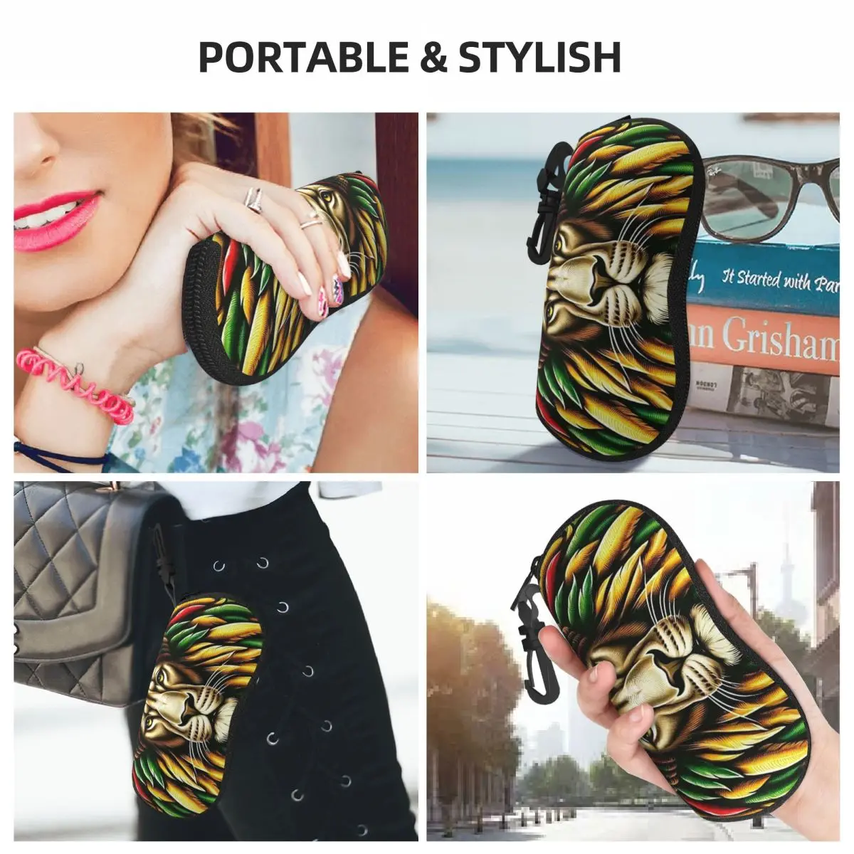 ラスタファリアン アマイキーナ レゲエ ラスタ ライオン ストリート スカリーズ シェル メガネケース プロテクター サングラスボックス 女性 男性 ソフト眼鏡バッグ