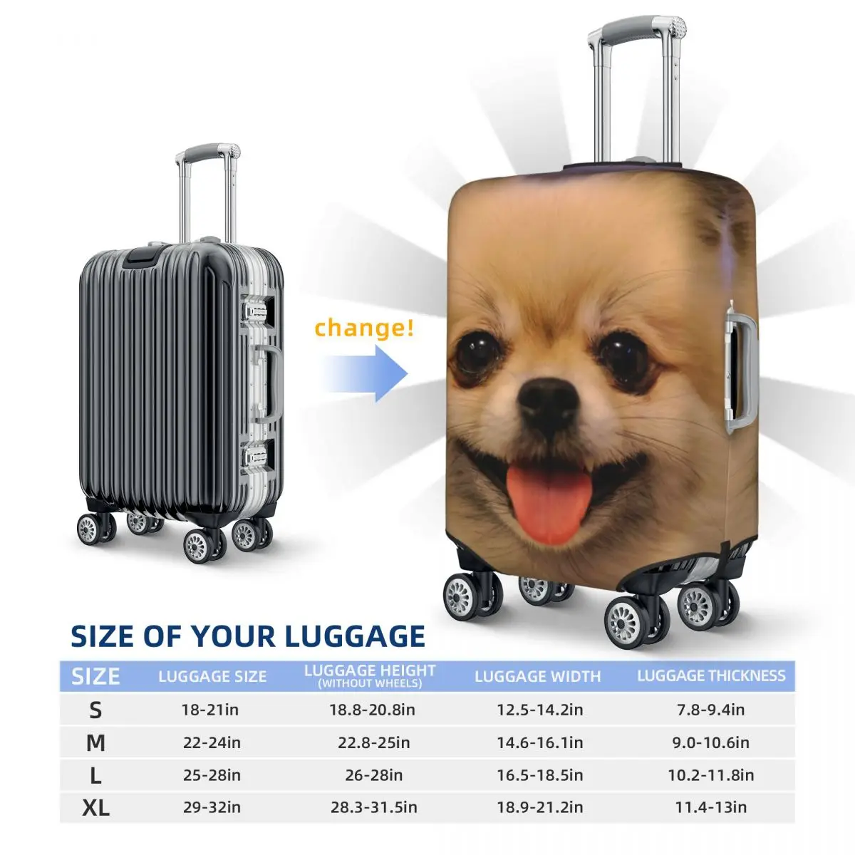 Cute Dogs Print Luggage Protective Dust Covers Elastic Waterproof 18-32inch Suitcase Cover Travel Accessories