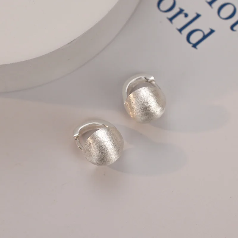 Orecchini rotondi geometrici coreani a cerchio in argento sterling 925 Temperamento semplice Regalo di gioielli sexy Hot Semale squisito