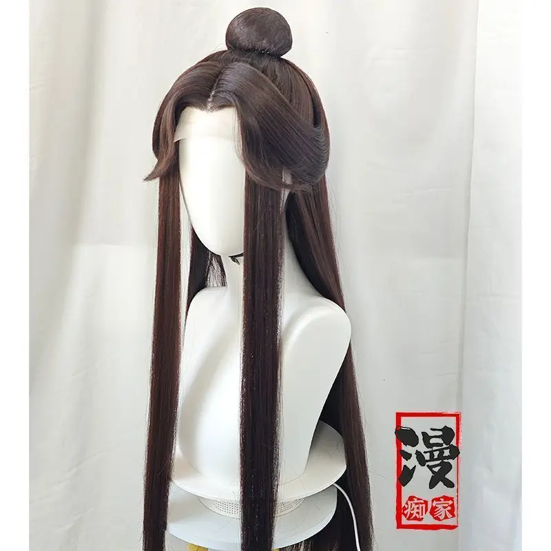 styled Xie Lian Tai Zi Yue Shen Customized Cosplay Brown Wig Tian Guan Ci Fu Heaven Official’s Blessing Huacheng Cos TGCF Wig image 3