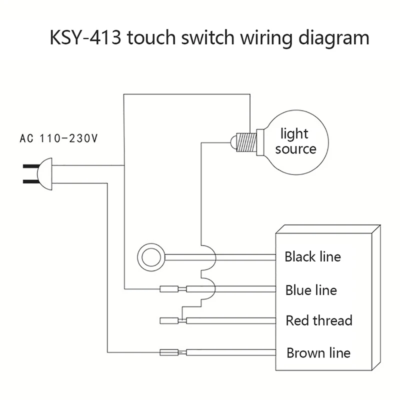 AC110-230V Touch Light Switch Table Lamp Dimmer Control Module Sensor Touch Switch Compatible With Incandescent Lamps LED Sconce