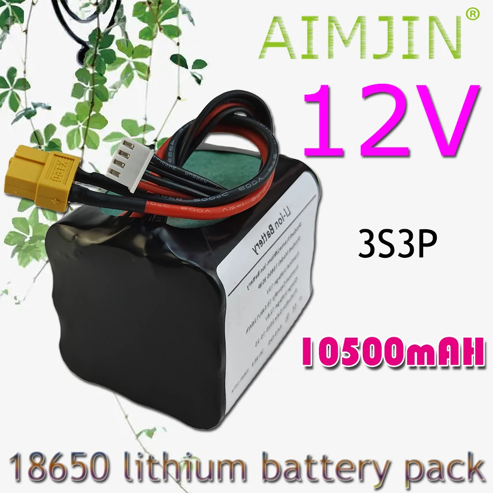

Аккумулятор Li-ion XH2.54-4P XT60 AIMJIN 3S3P 12В 10.5Ач 10Ач 12.6В для БПЛА, различных радиоуправляемых самолетов и квадрокоптеров