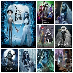 Tim Burton Sposa cadavere Film Pittura diamante Mosaico Arte Horror Teschio Matrimonio Emily Victor Foto Kit punto croce Decorazioni per la casa