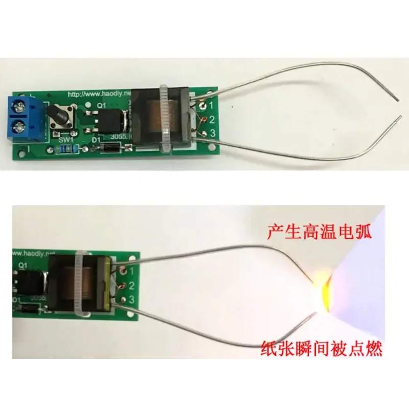 Inversor Boost generador de alto voltaje arco encendedor de cigarrillos módulo de bobina de encendedor DIY