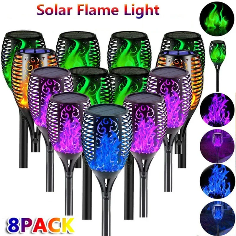 solar flame torch lights flickering light impermeavel decoracao do jardim gramado ao ar livre caminho quintal lampadas de assoalho do patio novo pc pcs pcs pcs pcs 01