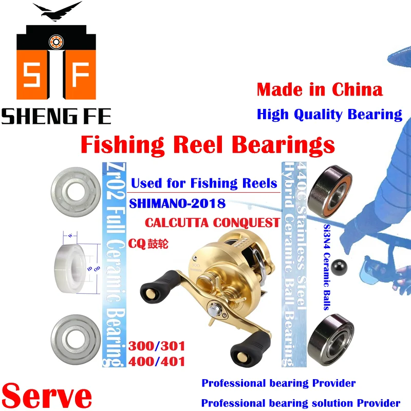 

Ceramic Bearings For 2018 SHIMANO CALCUTTA CONQUEST(300/301/400/401) Series Baitcasting Fishing Reels |Ball Bearings