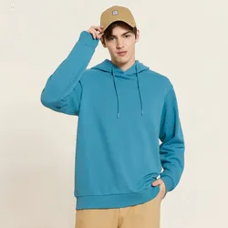 Metersbonwe hooded fleece sweatshirt for men warm sweatshirt solid color velvet new, autumn and winter Brand Tops