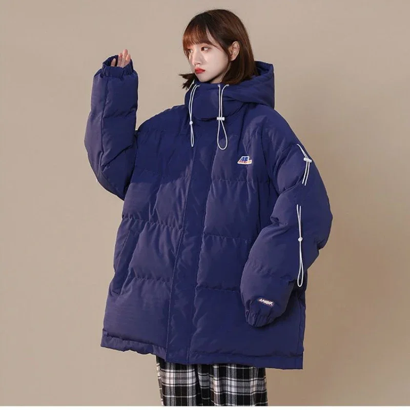 Winter Parkas American Coat Drawstring Cotton Padded Jacket Loose Warm Men's Jacket Bread Jacket Thicken Keep Warm