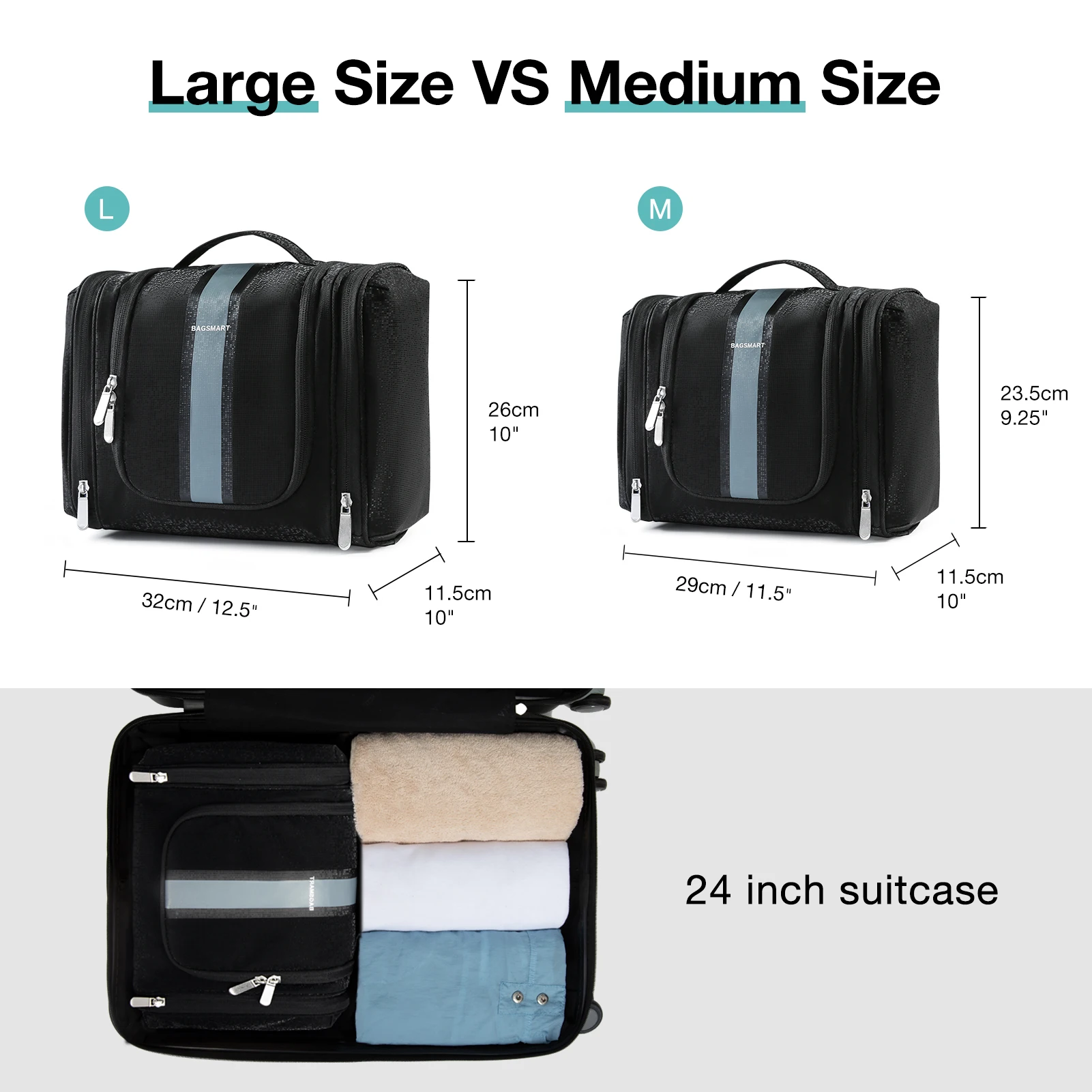 BAGSMART Travel Organizer Bag Hanging Makeup Bag Large Capacity Cosmetic Toiletry Bag Case organizadores