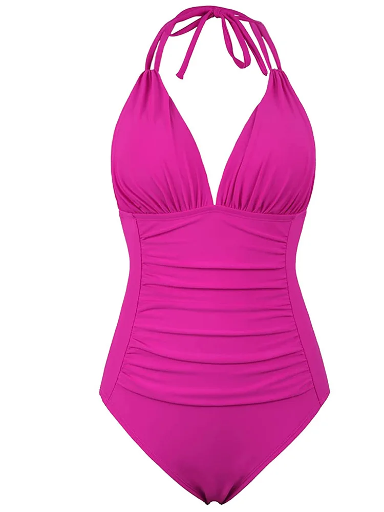 

Купальник Vzvn 2026: Женский слитный купальник больших размеров для бассейна и пляжа, сексуальный, с эффектом пуш-ап