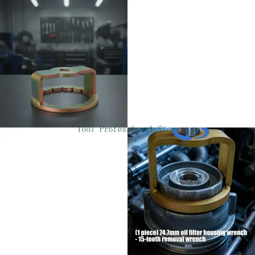 57QF Universally 15 Tooth Oil Filter Wrench Compatible for 74.7mm Housings Constructed From Robust Carbon Steel Tool