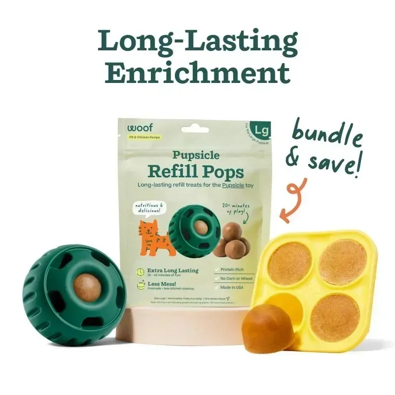 Woof Pupsicle Starter Pack - Refillable Chewtoy Treat Dispenser