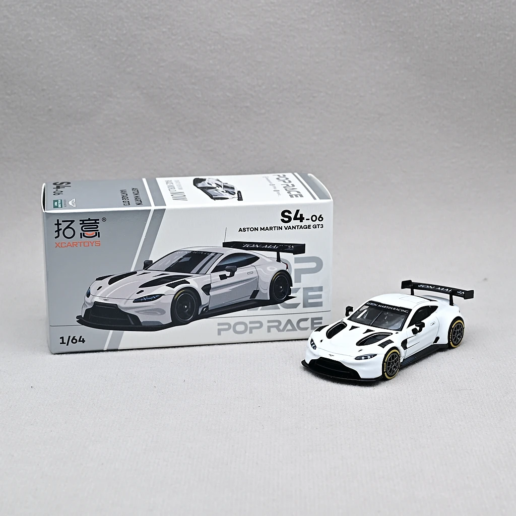 

POP RACE 1/64 S4-06 VANTAGE GT3 White Simulation Die-cast Alloy Aar Model Toy Collection Gifts