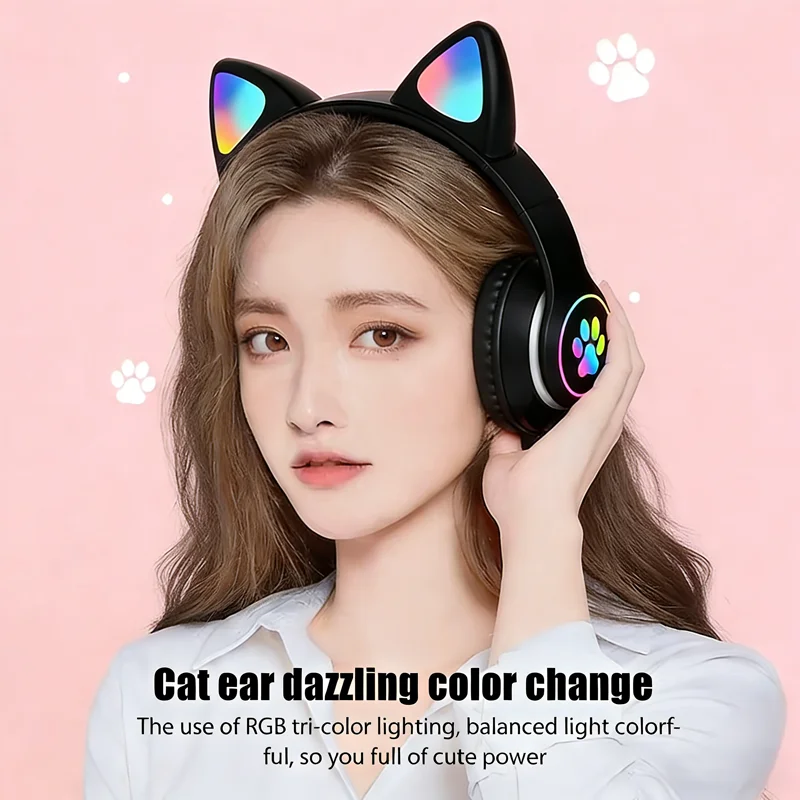 JST-28 Wireless Headphones Cat Ears Bluetooth Earphones Ster