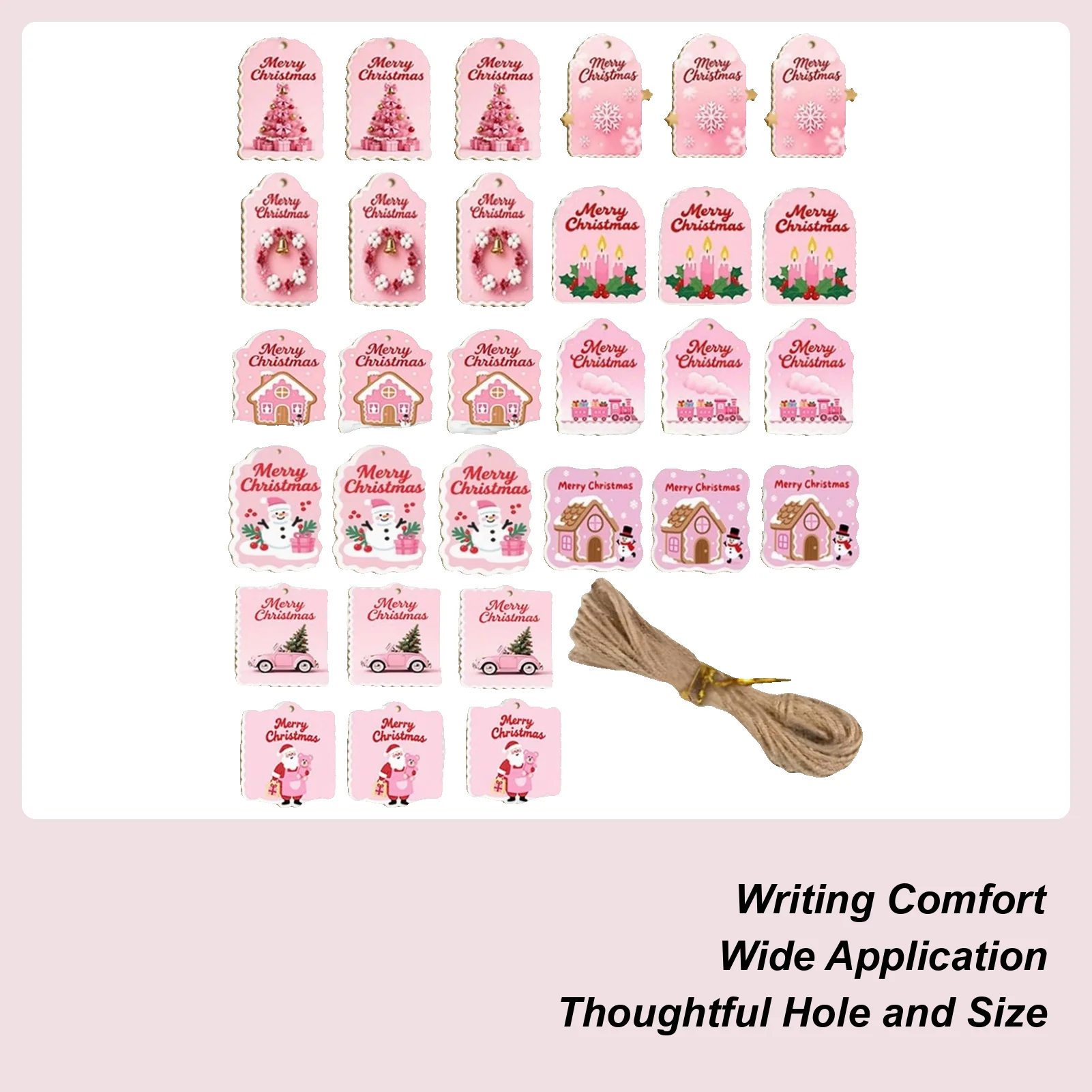 

Merry Christmas Tags 30 Pieces Ornaments Wooden Tags With Rope And Holes For Holiday Crafting Birthday Halloween Party Favors