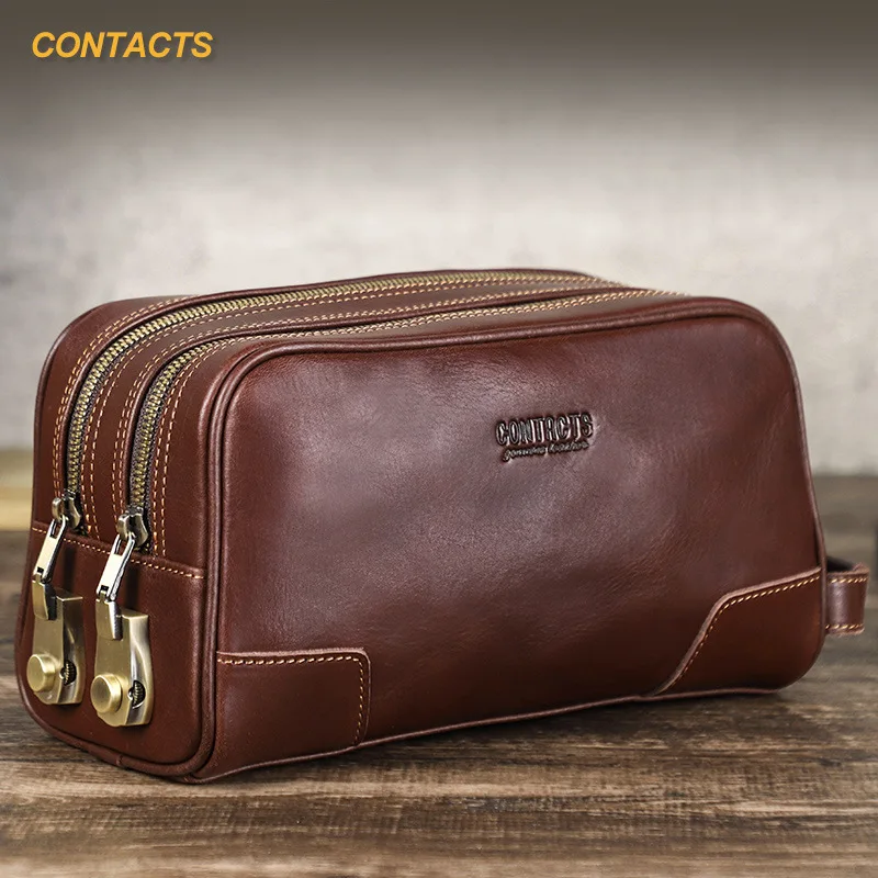 

HTS-MC1033 Head layer cowhide with high-end password lock men's handbag multifunctional men's handbag storage bag