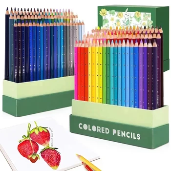 Arrtx Artist Protective Vertical Insert Box with 126 Colored Pencils Set Organizer Premium Soft Leads for Bright Color