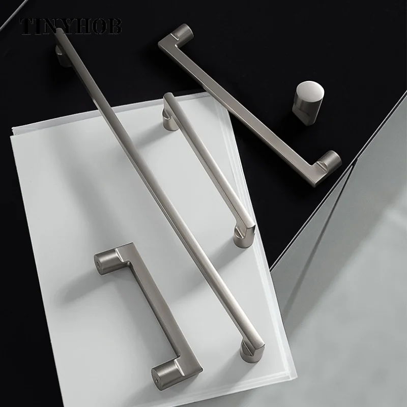ידיות דלת מודרניות מזכוכית צינק אלומיניום זהב ידיות ארון מטבח ידיות מגירות מוצקות ידיות רהיטים בסגנון אופנה