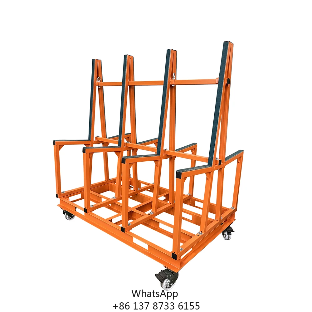 

New JGYS-H Shock-proof Iron Glass Rack Trolley With Rubber Mat 150kg For Retail Storage And Transportation