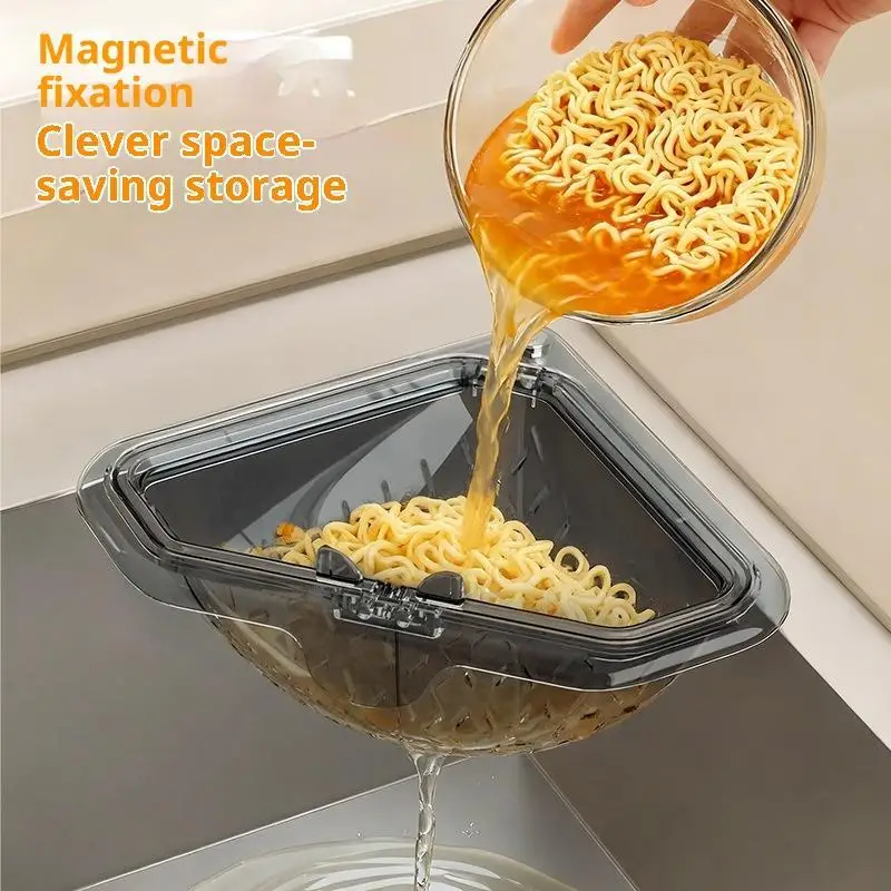 

Magnetic Sink Drain Strainer With Secure Fixation And Quick Drainage Perfect For Kitchen Food Scrap Filtering Washing Noodles