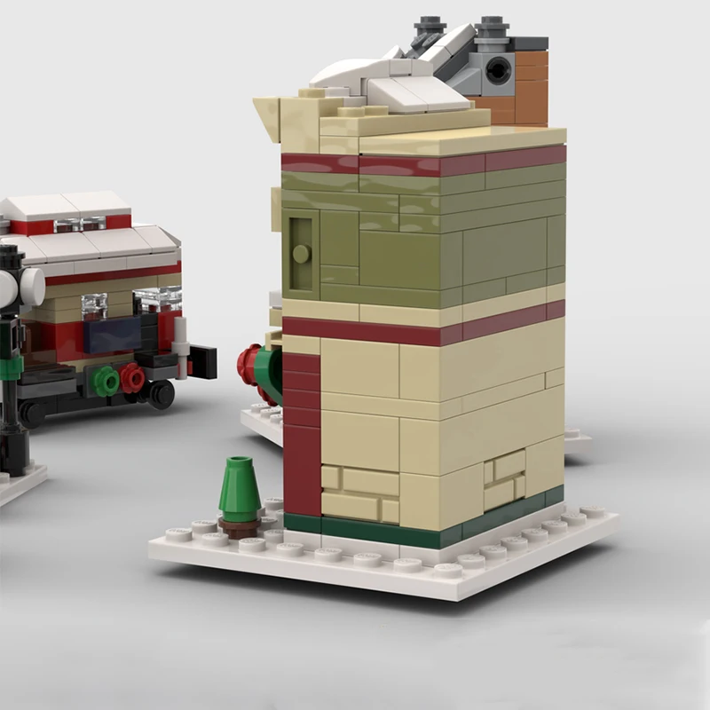 473ピース MOC ミニモジュラーホリデーメインストリートクリスマスおもちゃ、忍耐力と集中力を育むビルディングブロック