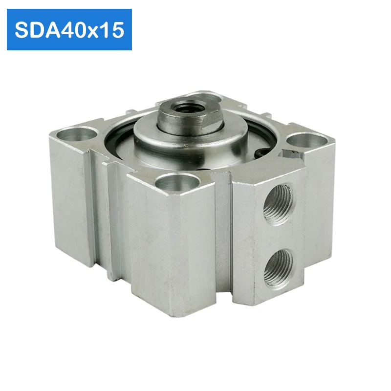 1 PCS SDA40*15 40mm Bore 15mm Stroke Compact Air Cylinders SDA40X15-S Dual Action Air Pneumatic Cylinder