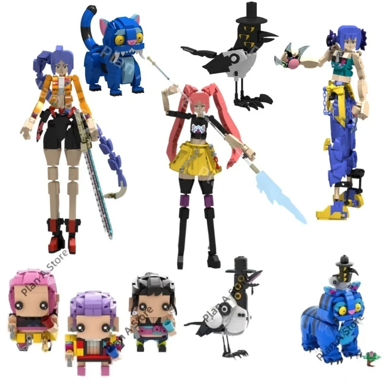

New Kpop Demon Hunters Building Block Model Toy Witch Hunter Group Series Collection Building Blocks Model Toy