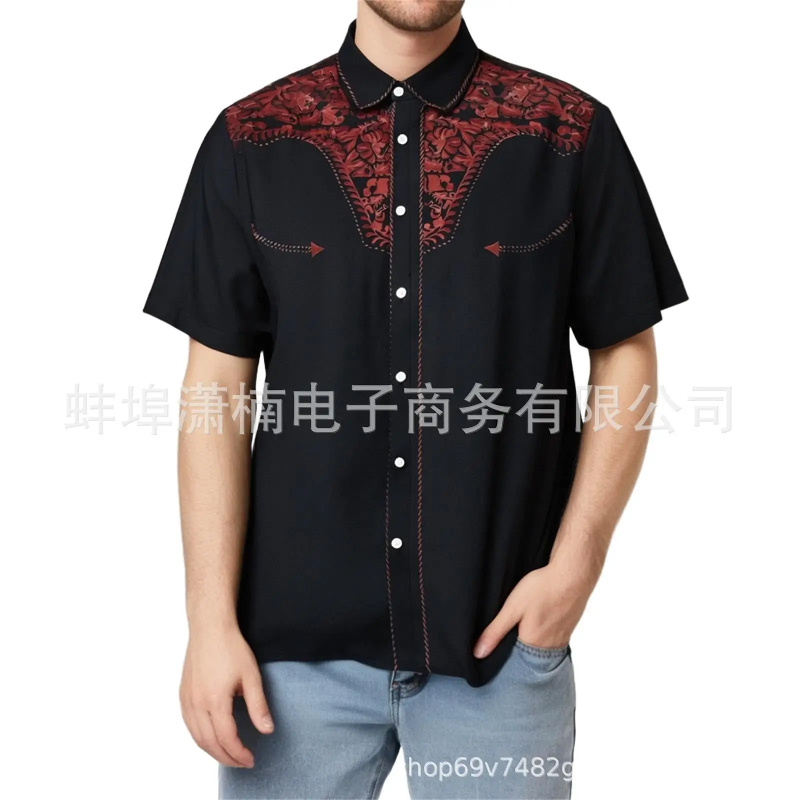 Lapel Men's Casual Sports Outdoor Street Short Sleeve Button Up Top Shirt