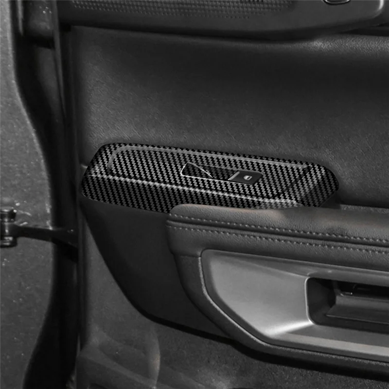 OB-para Ford Ranger Everest 2023, cubierta de interruptor de botón de elevación de vidrio para ventana de coche, Panel embellecedor de reposabrazos de puerta, Kits de piezas de fibra de carbono