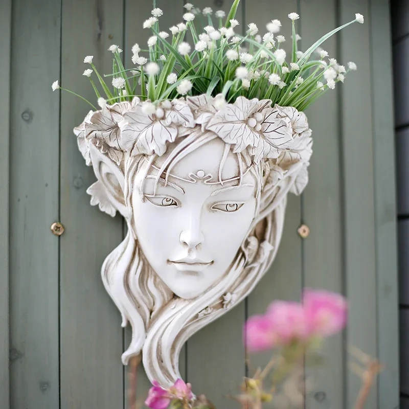 

Nordic Goddess Decor Wall Hanging Flowerpot Ornaments Outdoor Garden Villa Accessories Crafts Yard Balcony Furnishing Decoration