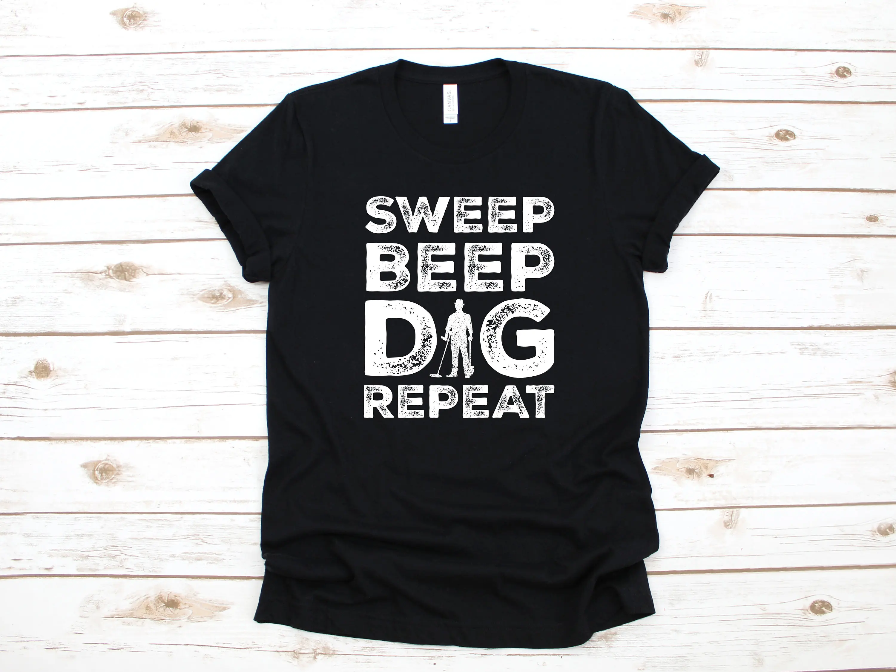 Metal Detecting Sweep Beep Dig T Shirt Funny Beachcombing SweaT Long Sleeve Child Apparel