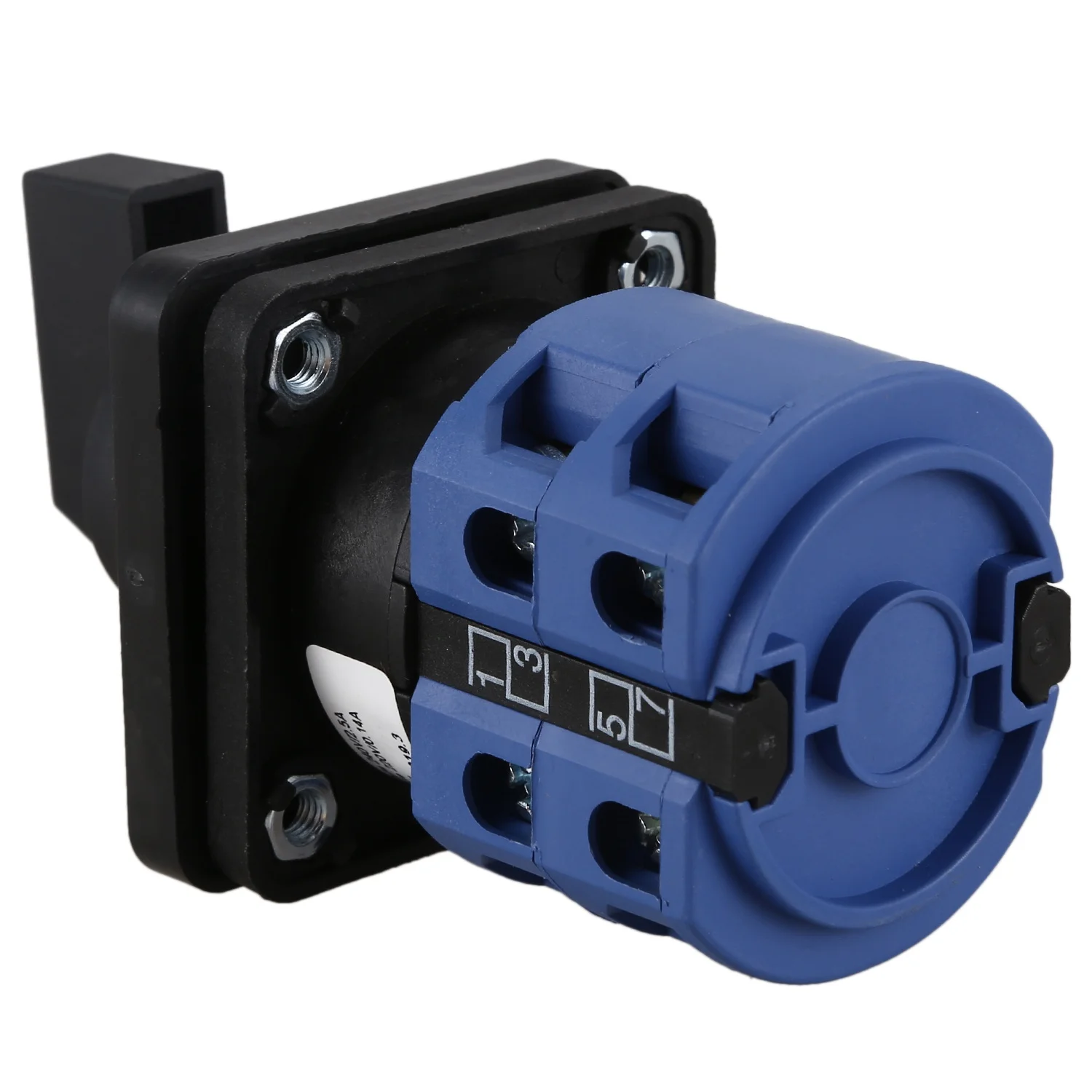 AC660V 25A 2-Pole 3-Position Momentary Plastic Rotary Changeover Switch Blue+Black