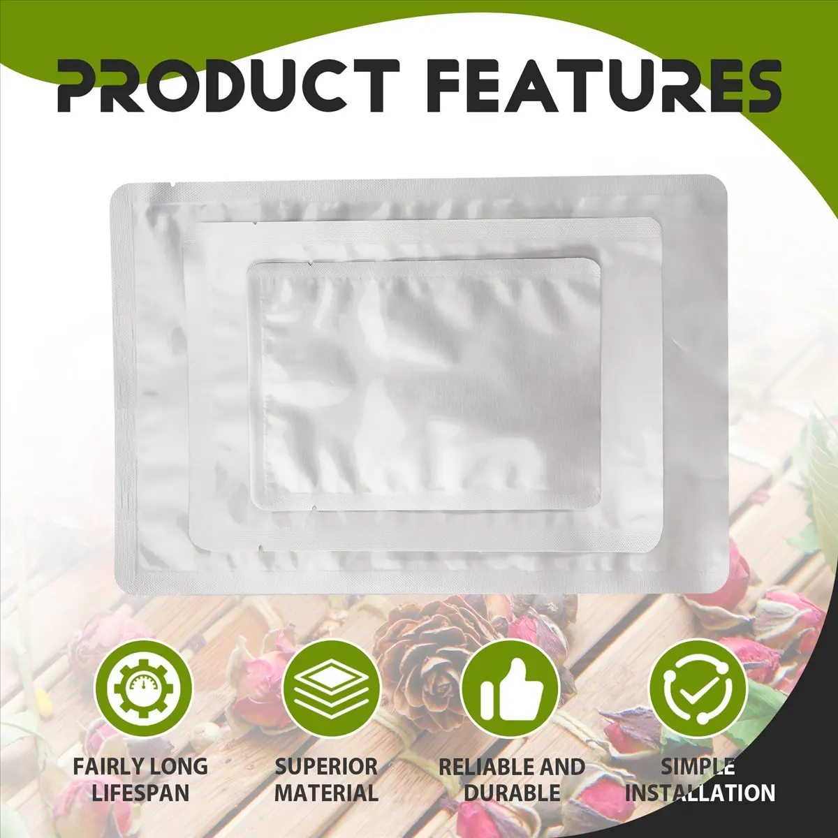 A75K 25 Pieces 3 Sizes Aluminum Foil Bags,Foil Flat Heat Sealing Bags Storage Bags Pouch for Food Coffee Tea Beans