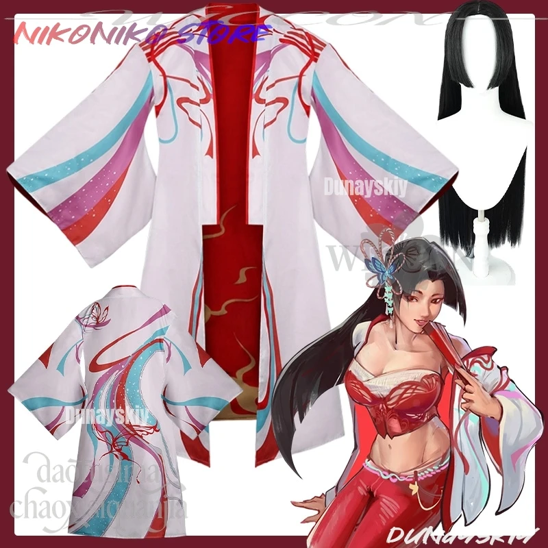 

Mai Shiranui Косплей Streett Аниме Игра Fighterrr 6 Костюм Сексуальное японское кимоно Длинное пальто Красный узор Jirai Kei Девушки Хэллоуин