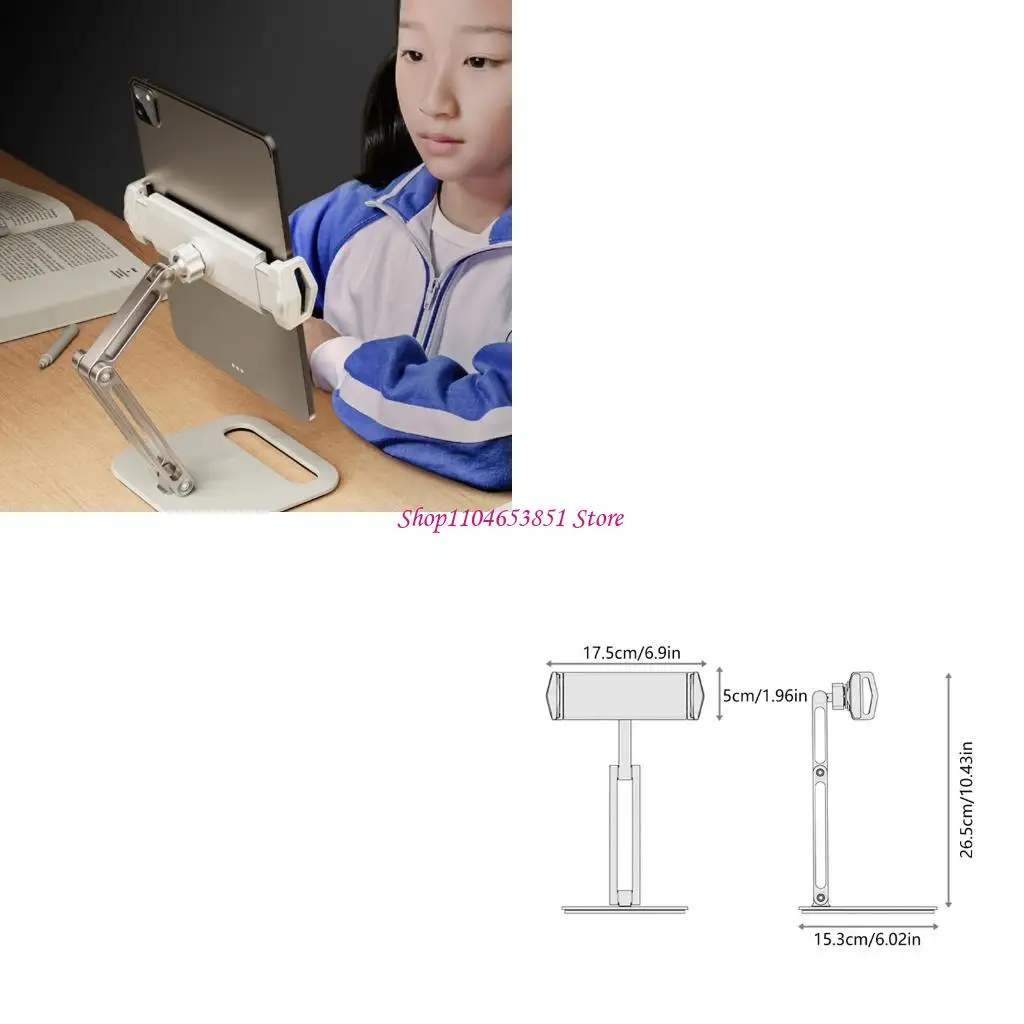 Multiple Tablets Mount With Aluminum Base And Silicone Pad for Phones E Readers Up To 13 Inches