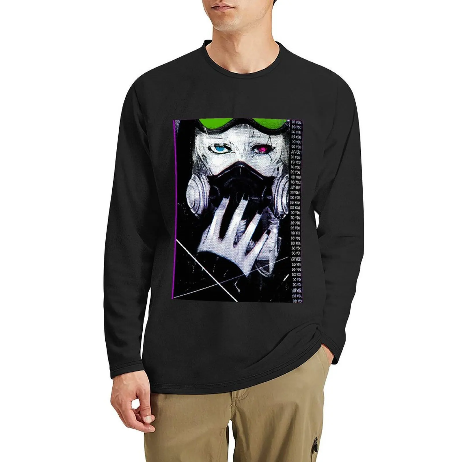 

Vaporwave Cyberpunk Glitch Girl Long T-Shirt Aesthetic clothing anime clothes plus size t shirts mens graphic t-shirts funny