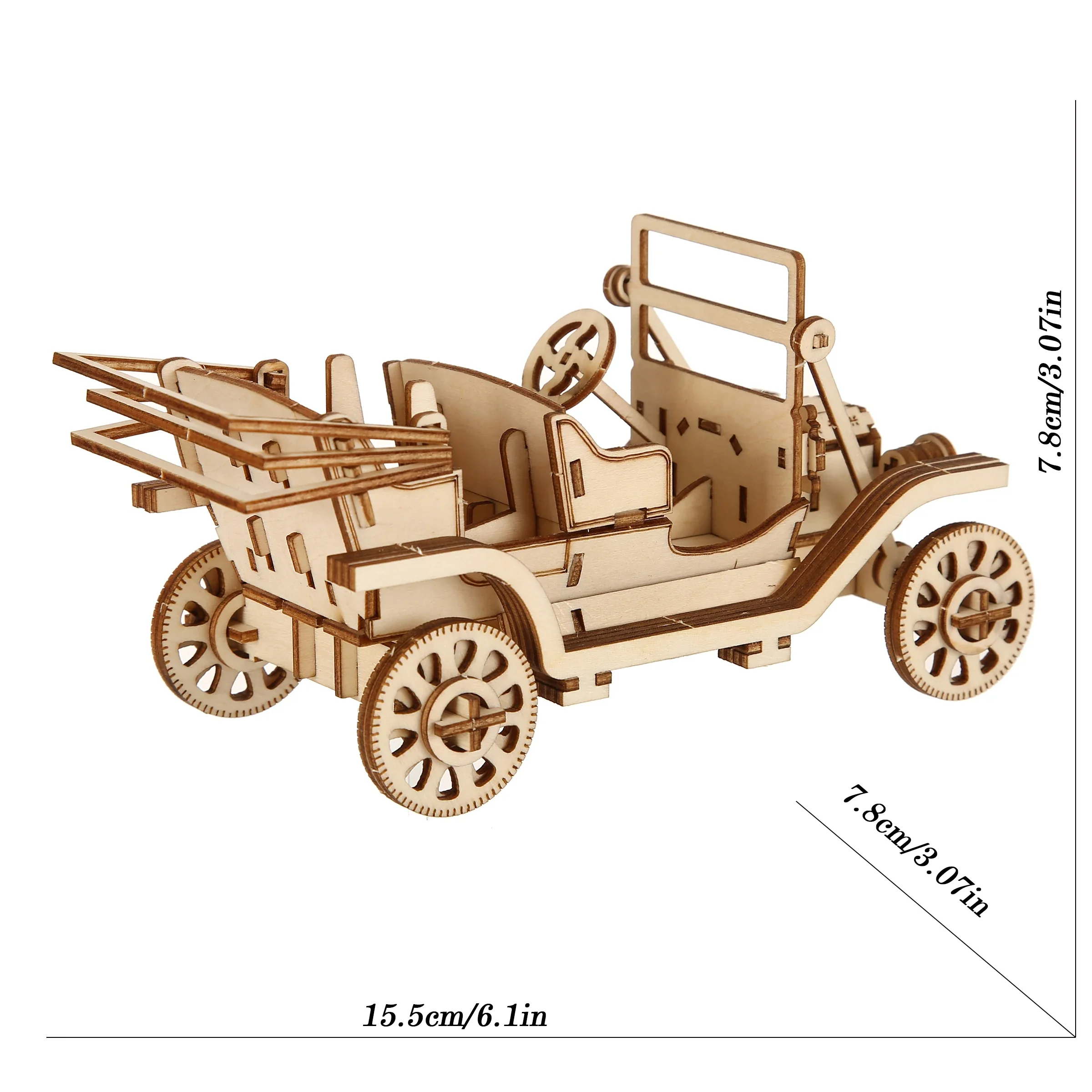 Modelo de coche clásico DIY, rompecabezas de madera 3D, Kits de bloques de construcción, juguete de montaje, regalo de cumpleaños para niños y adultos, decoración del hogar