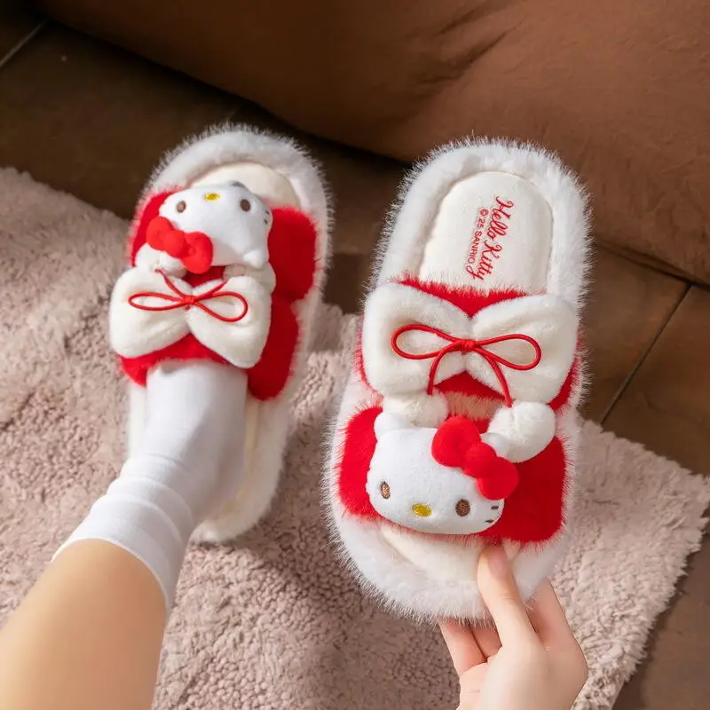 Женские тапочки в стиле аниме «Hello Kitty», милые Cinnamoroll, Zapatos De Mujer, удобные теплые тапочки для ванной комнаты для девочек, домашняя обувь