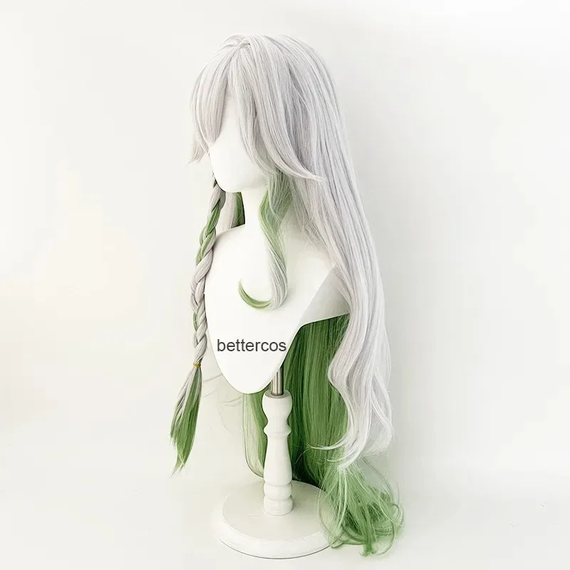 

New Nahida Cosplay Wig Nahida The Greater Lord Rukkhadevata 100cm Long Gradient Wig Heat Resistant Hair + Ear 2025
