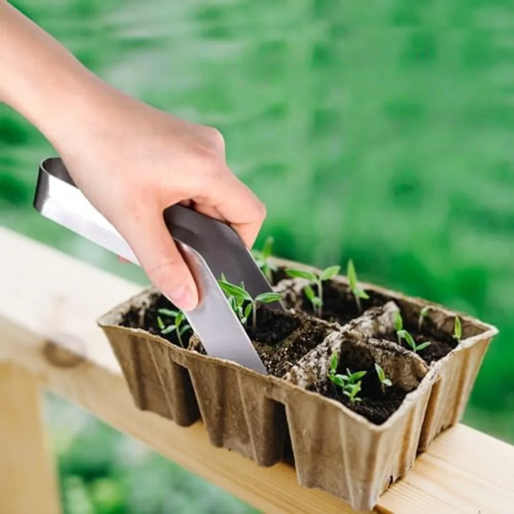 2Pcs Young Plant Tongs Garden Plants Transplanting Tongs Removal Pliers Stainless Steel Gardening Plants