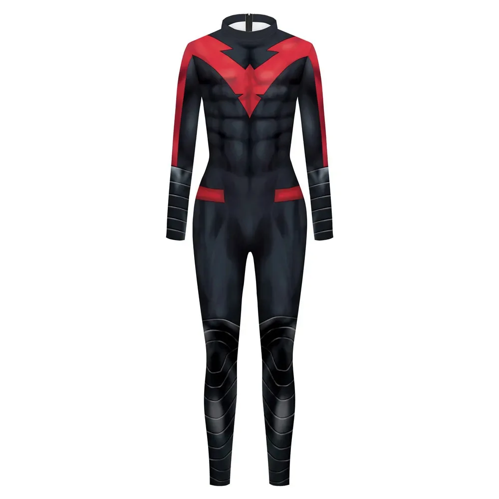 Hombres Erwachsene Männer Cosplay Coole Blau-Schwarze Strumpfhose Muskel-Bodysuit Anzug Halloween Karneval Aufführung Party Rollenspiel Jumpsuit – Detail 8
