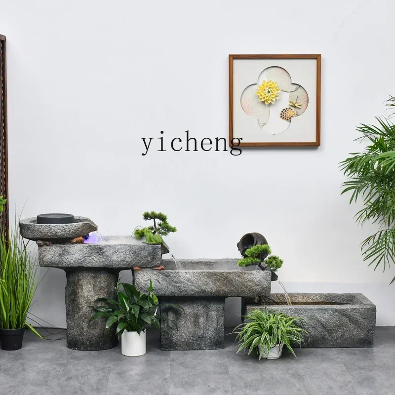 

W13- large stone grinding oice creative water lucky ornament outdoor courtyard fish pond decoration