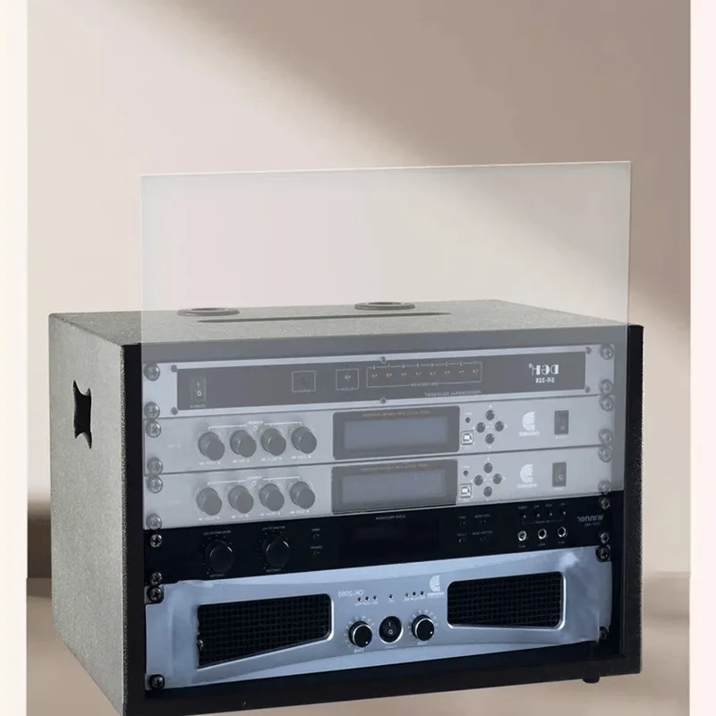 K6 audio and video equipment power amplifier cabinet KTV singing aviation chassis mobile 6U rack, black