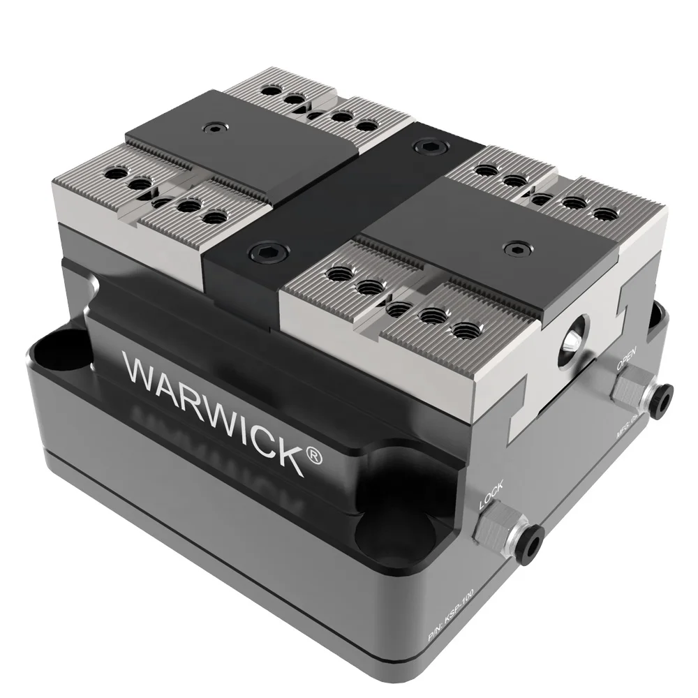 MSWARWICK KSP2-100+TRZ-100 Pneumatic Concentric Vise Durable Zero-point 5 Axis air Chuck for VMC ROTARY