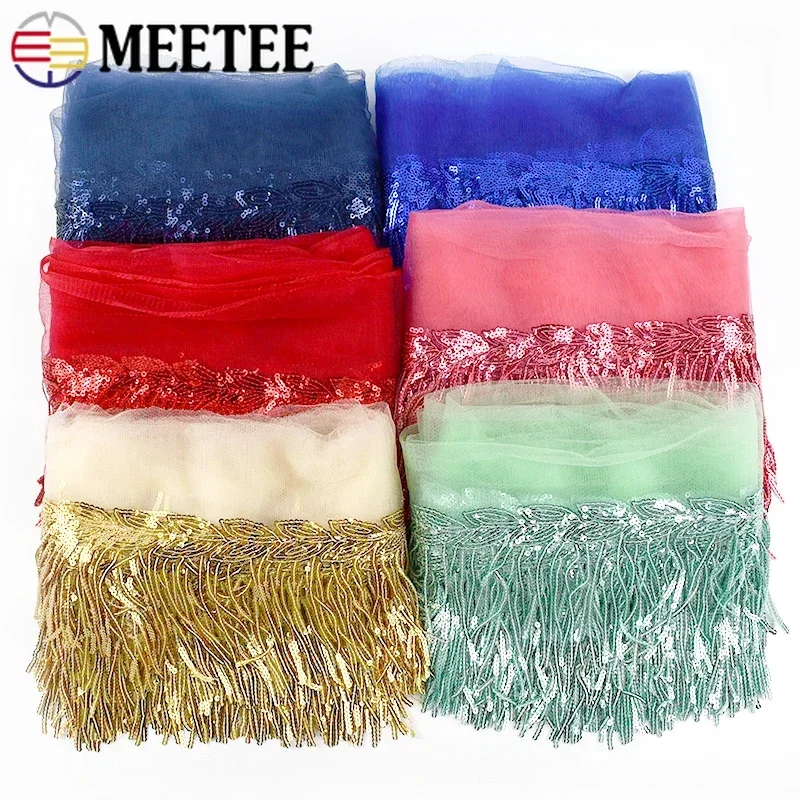 

2/3/5/10Yards 10cm Sequin Tassel Lace Fringe Trims Ribbon for Sewing Latin Dance Clothes Wedding Dress Tassels DIY Accessories