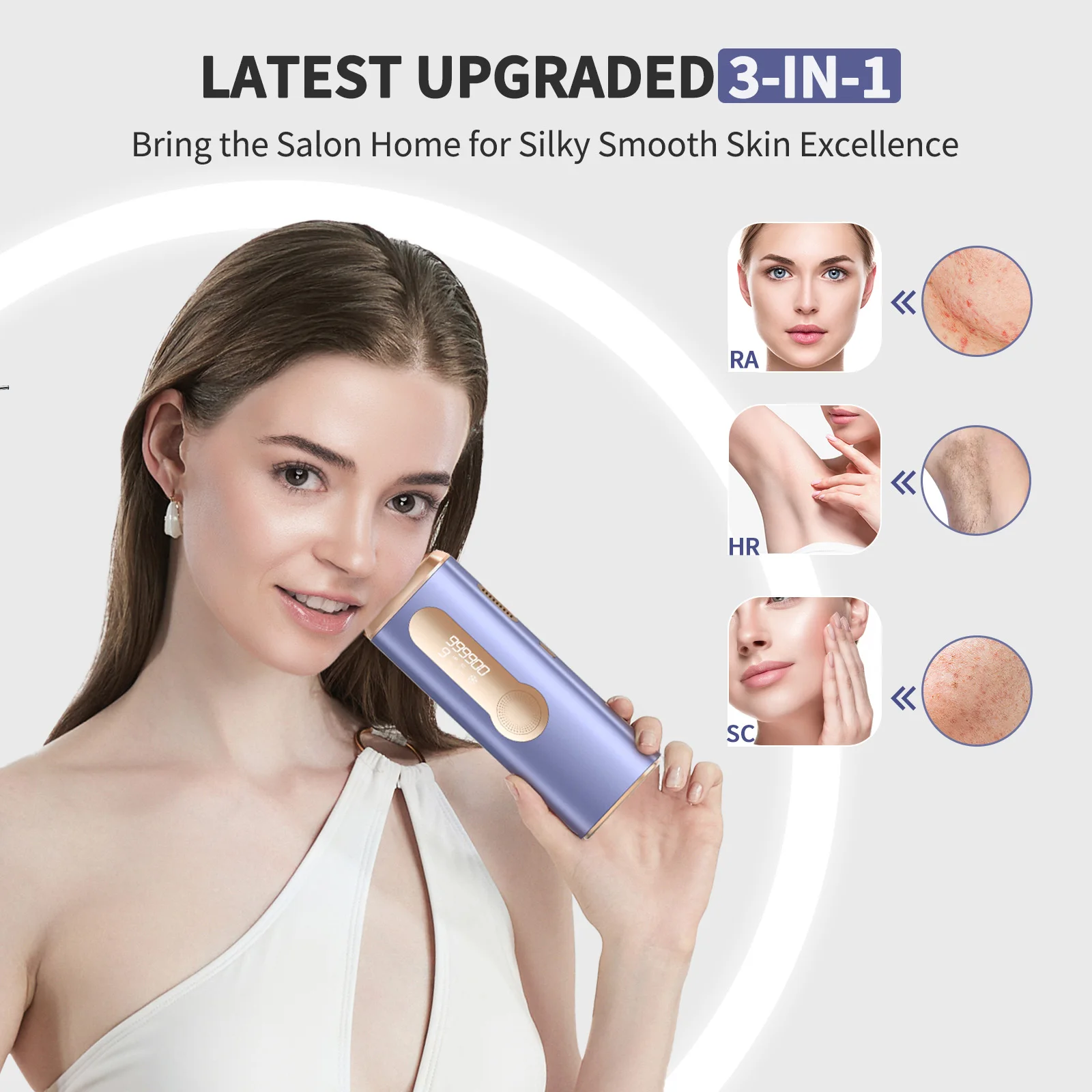 IPL Hair Removal 990000 Flash Laser Epilator For Men and Women Body Bikini Facial  Permanant Painless IPL Hair Remover Machine