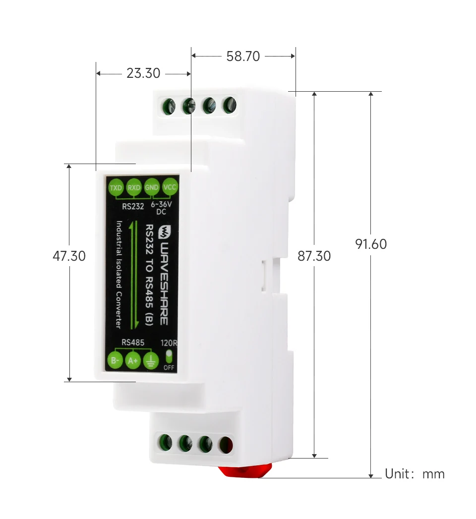 RS232 To RS485 Converter Active Digital Isolator Rail-Mount support 600W Lightningproof & Anti-Surge Multi-isolation protect