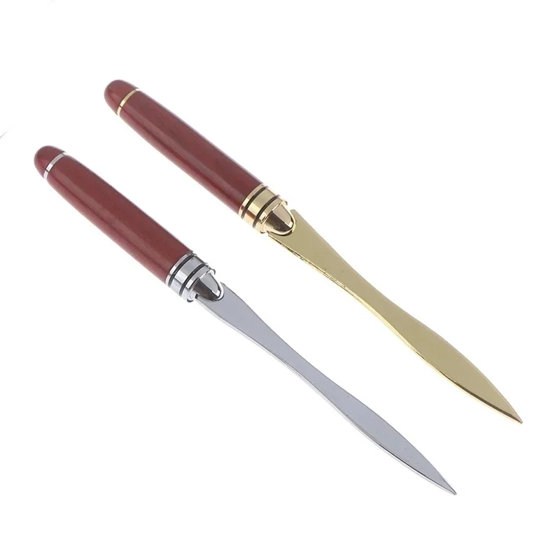 Wood Handle nożyk do listów ze stali nierdzewnej list otwarcie Cut Paper Knife Split File koperty na szkolne artykuły piśmienne