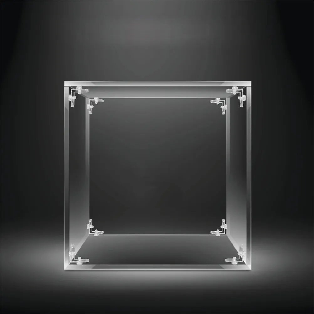 12Sets Clear Corner Brackets Acrylic Corner Reinforcement Brackets for DIY Craft Projects Display Box Assembly Storage Case